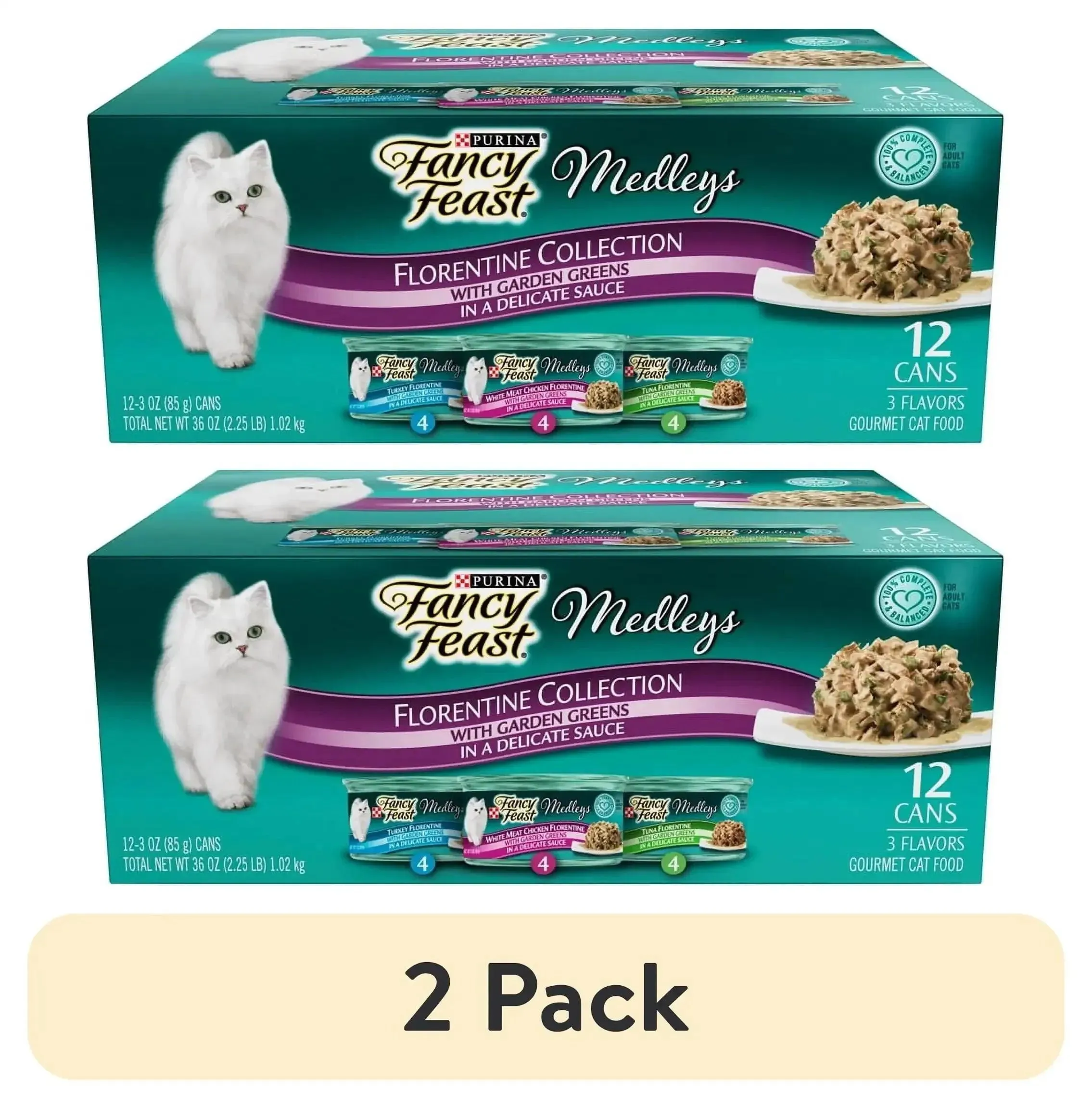 (2 Pack) Purina Fancy Feast Medleys Florentine Wet Cat Food Variety Pack