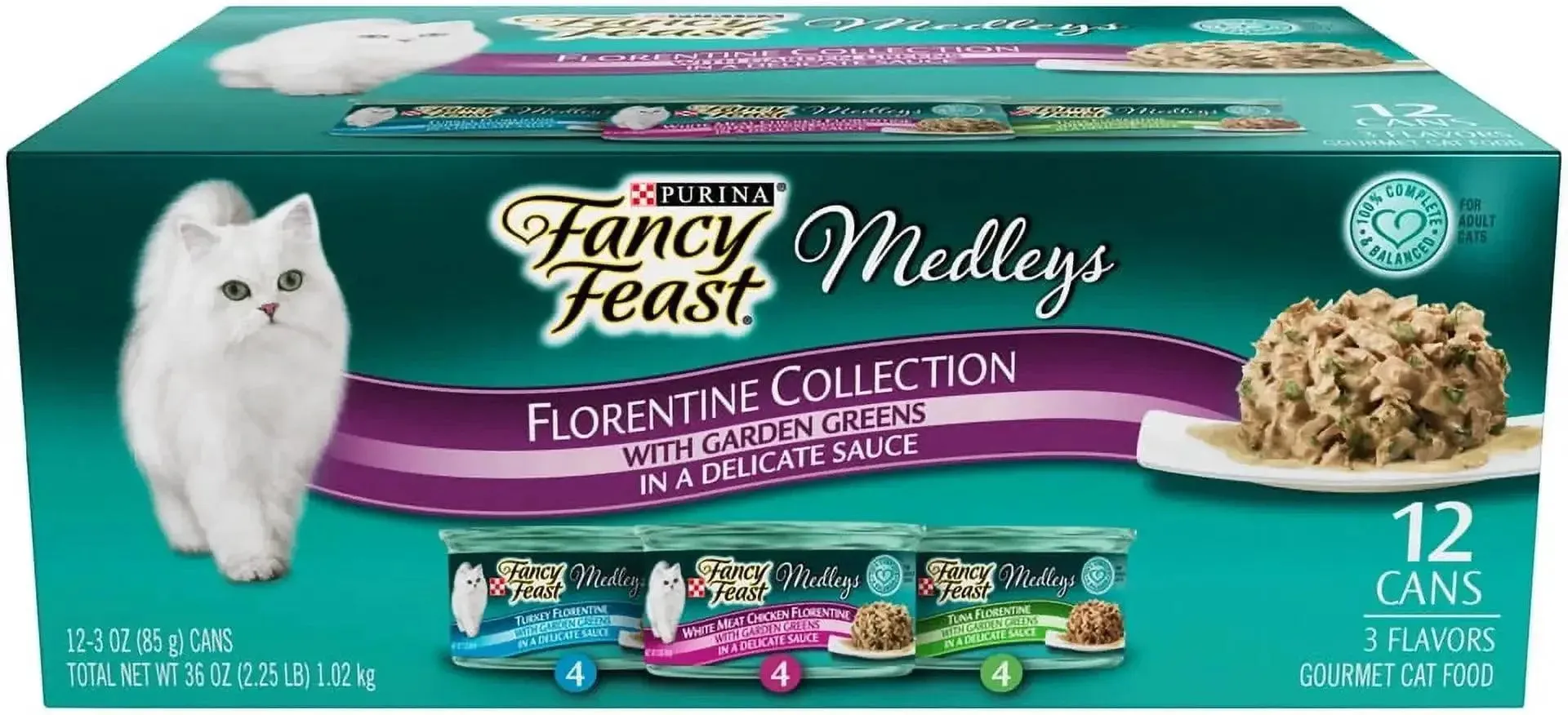 (2 Pack) Purina Fancy Feast Medleys Florentine Wet Cat Food Variety Pack