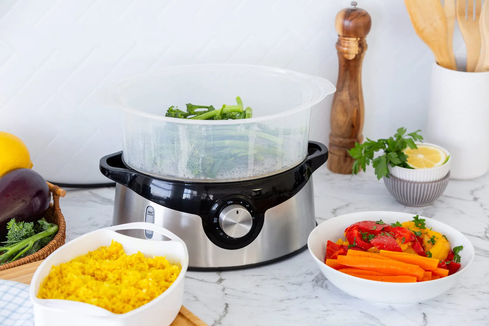 3-Tier Food Steamer with Stainless Steel Base | Multi-Function Cooking