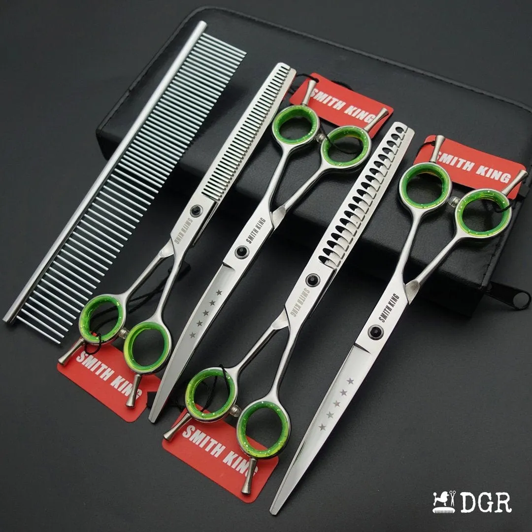 7“ Pro. PET GROOMING Shears 4Pcs-Comb-Silver(USA Stock Available)