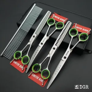 7“ Pro. PET GROOMING Shears 4Pcs-Comb-Silver(USA Stock Available)