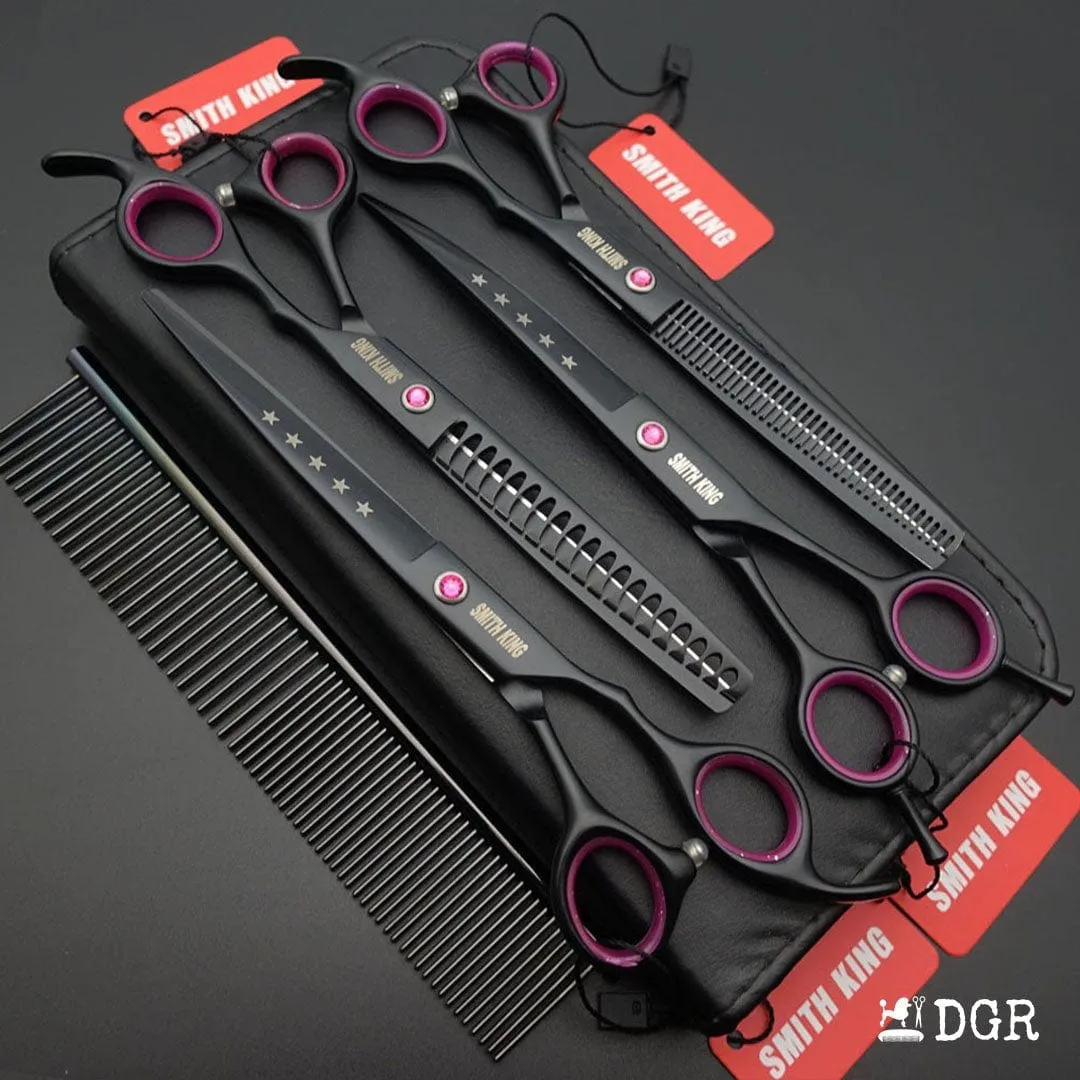 7“ Pro. PET GROOMING Shears 4Pcs set-Black-comb-USA warehouse available