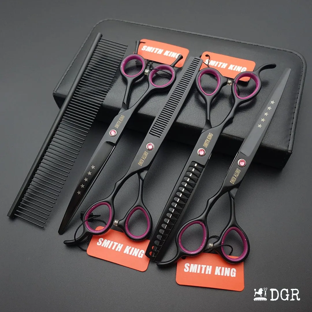 7“ Pro. PET GROOMING Shears 4Pcs set-Black-comb-USA warehouse available