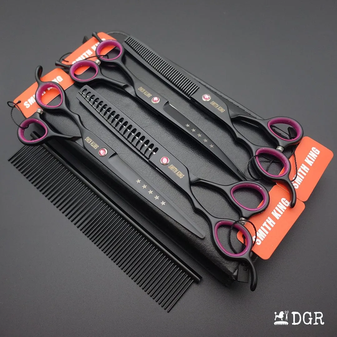 7“ Pro. PET GROOMING Shears 4Pcs set-Black-comb-USA warehouse available