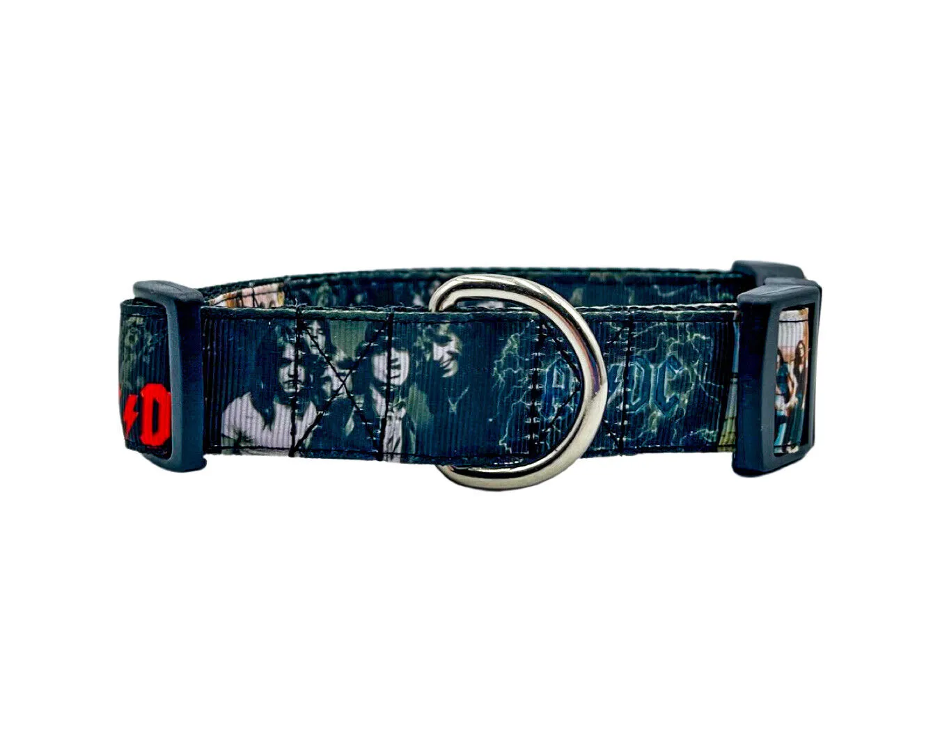 ACDC dog collar  handmade adjustable buckle collar 1" wide  Rock N Roll Petcollarshandmade