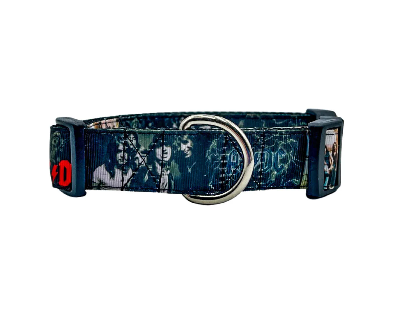 ACDC dog collar  handmade adjustable buckle collar 1" wide  Rock N Roll Petcollarshandmade