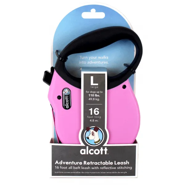 ALCOTT - Adventure Retractable Leash Pink 4.8M