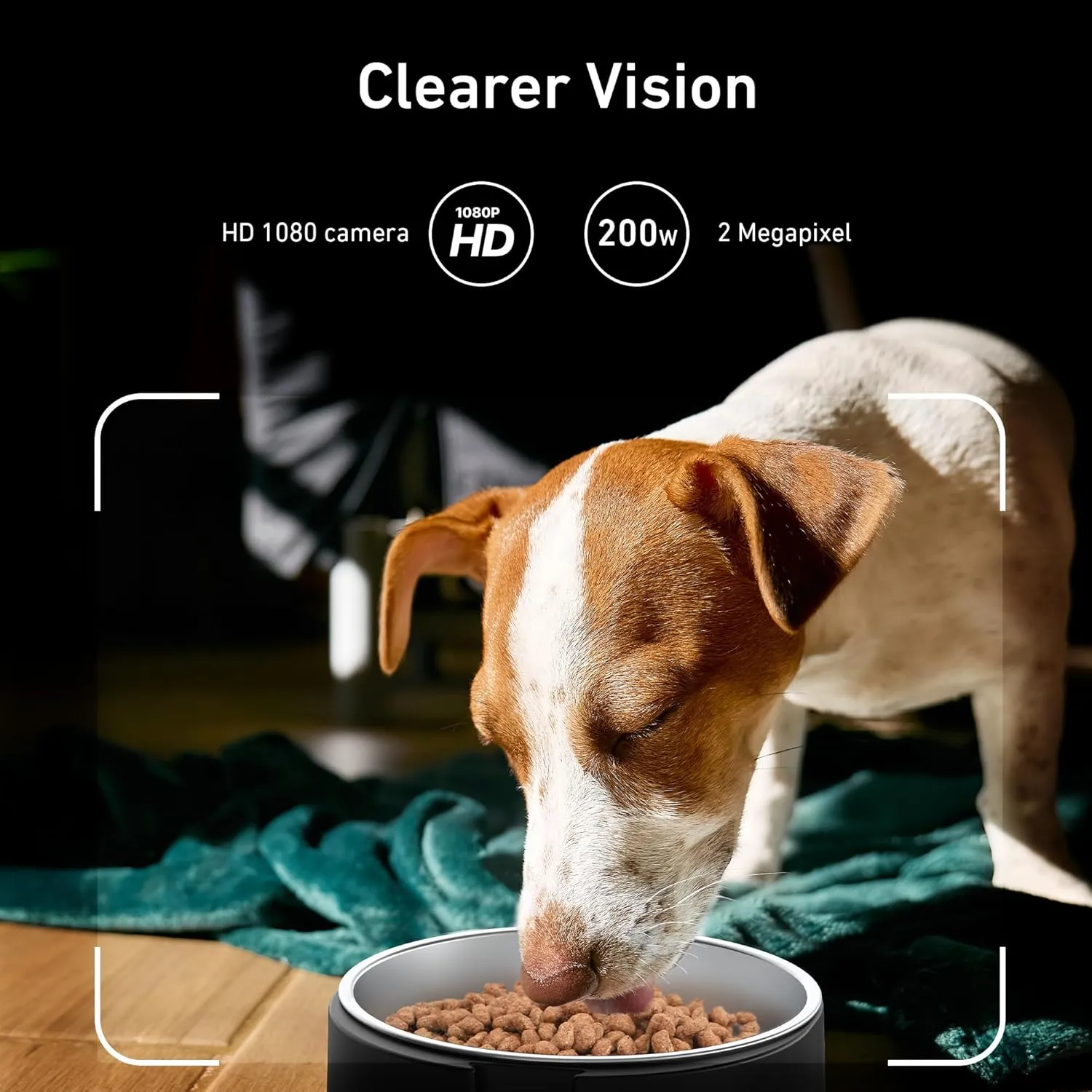 Automatic Dog & Cat Feeder with Camera & WiFi  8L/34 Cups, 1080P Night Vision, 2.4 & 5G WiFi, 2-Way Talk, 10s Voice Recording, Timed Food Dispenser, Up to 99 Portions, 15 Meals Per Day