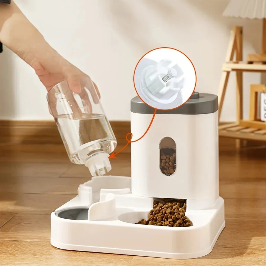Automatic Pet Feeder with Large Capacity and Water Fountain – Elevated Feeding Station for Cats and Dogs
