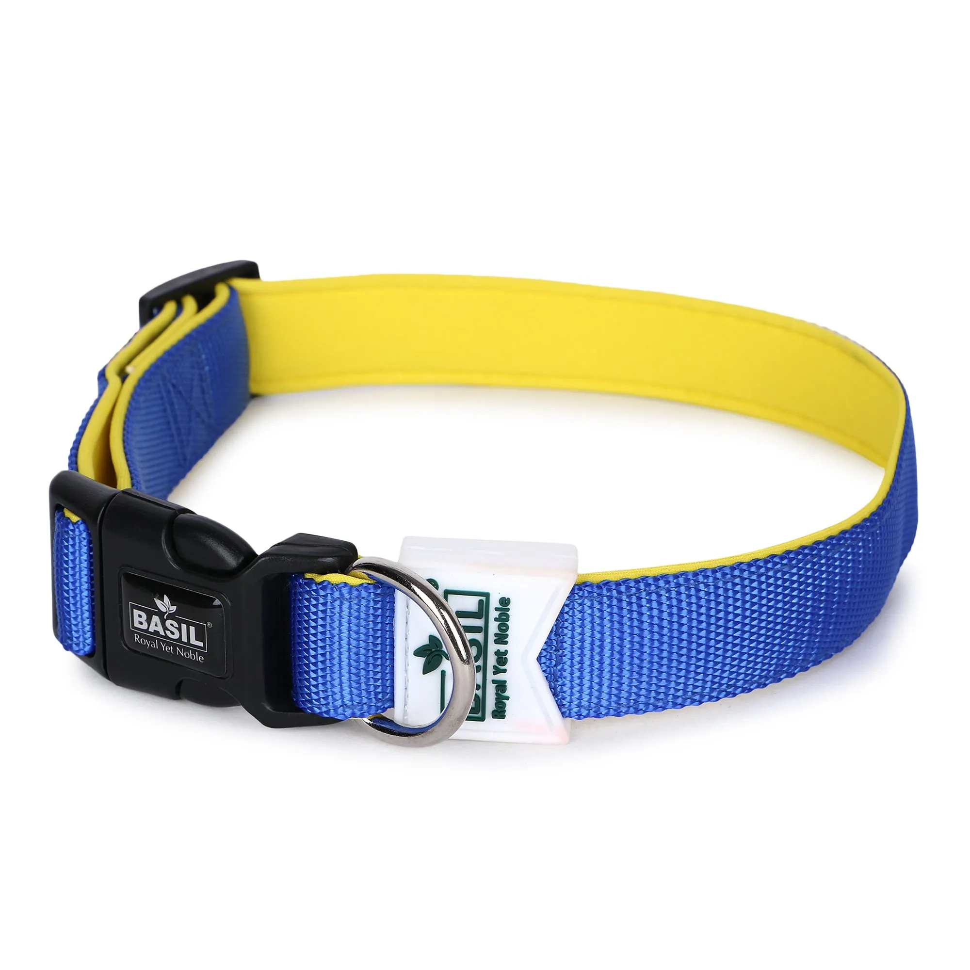 BASIL Padded Adjustable Collar for Dogs & Puppies (Blue)