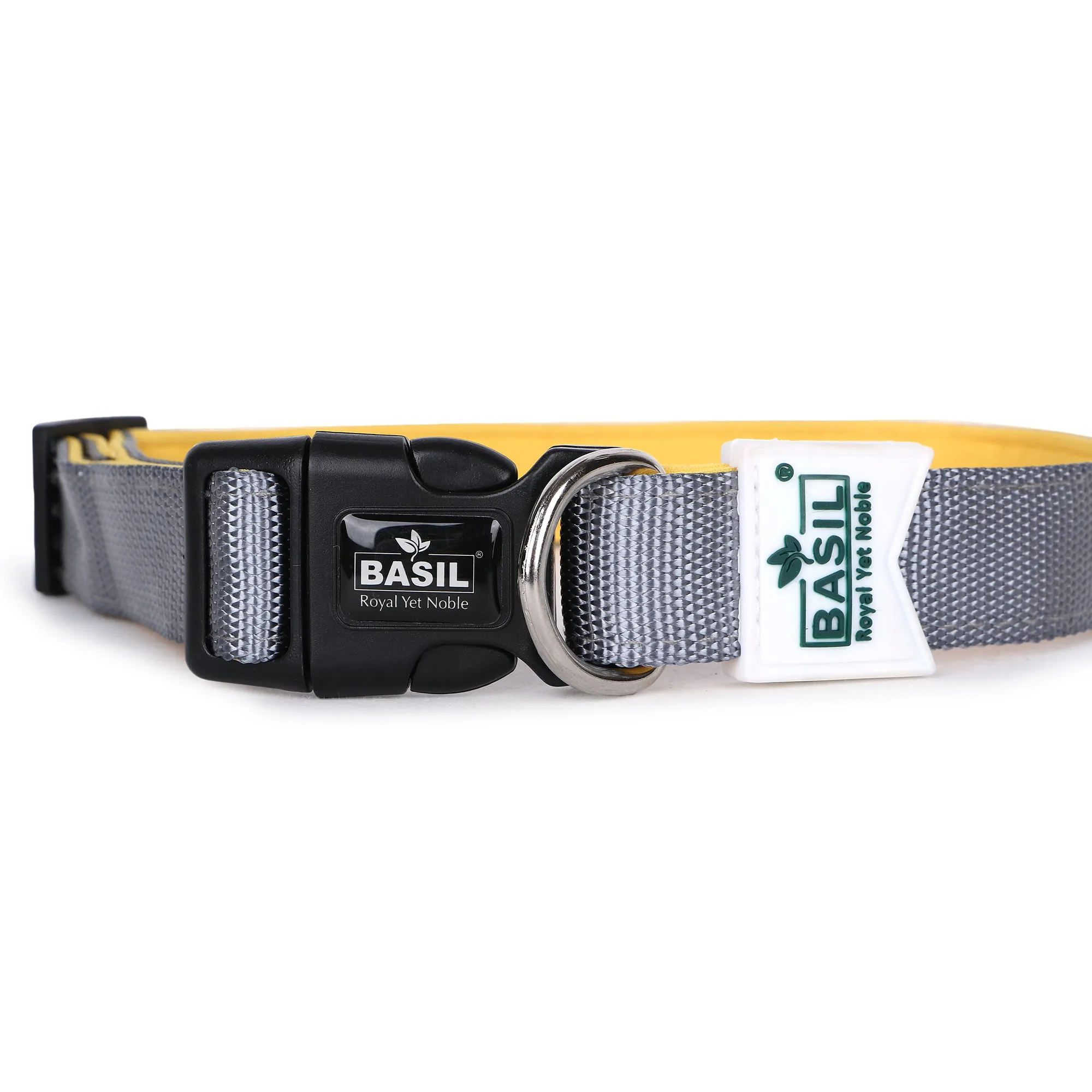 Basil Padded Adjustable Collar for Dogs & Puppies (grey)