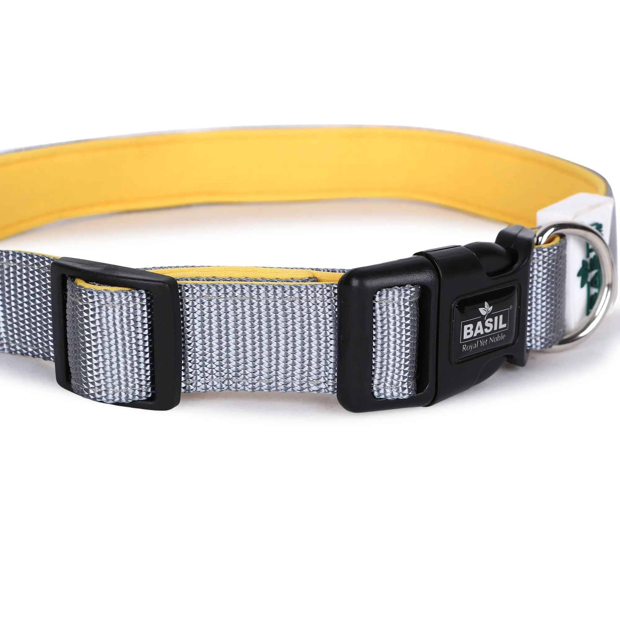 Basil Padded Adjustable Collar for Dogs & Puppies (grey)