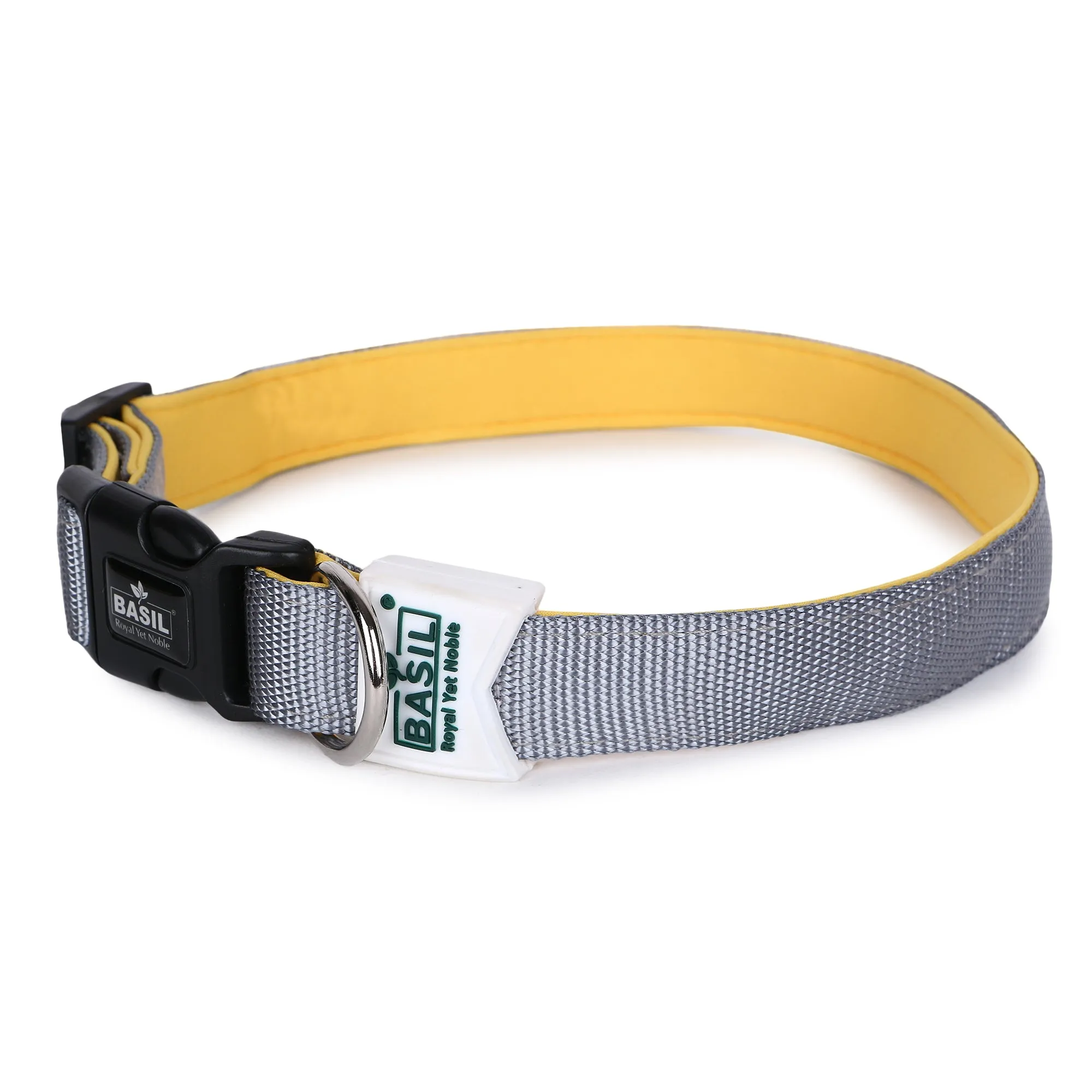 Basil Padded Adjustable Collar for Dogs & Puppies (grey)