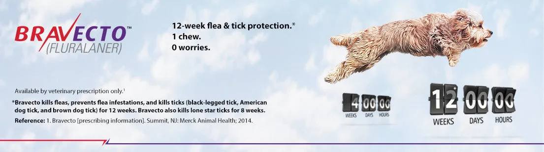 Bravecto Flea/Tick Chewable for Dogs (1 chew = 3 months protection)