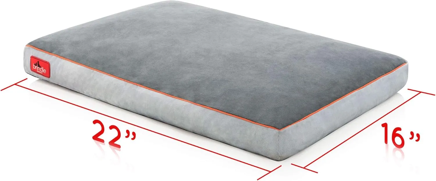BRINDLE Shredded Memory Foam Pet Bed Small 22in X 16in Stone Plush