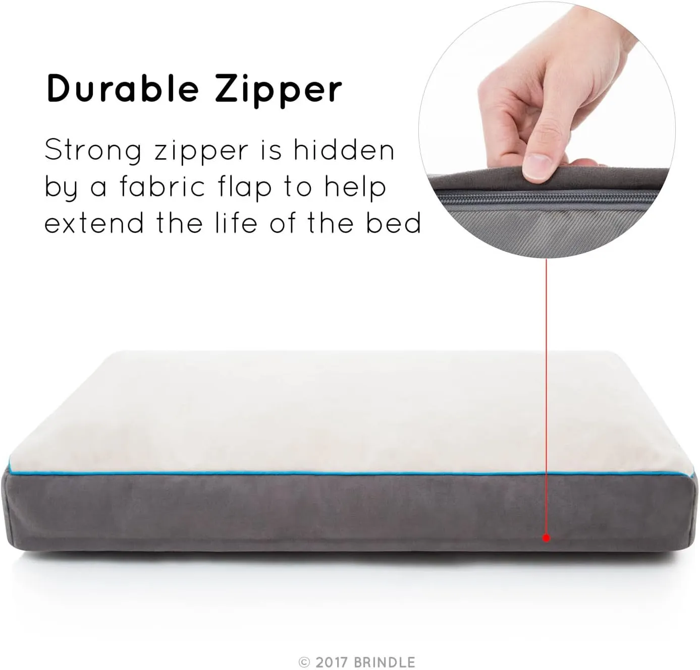 BRINDLE Shredded Memory Foam Pet Bed Small 22in X 16in Stone Plush