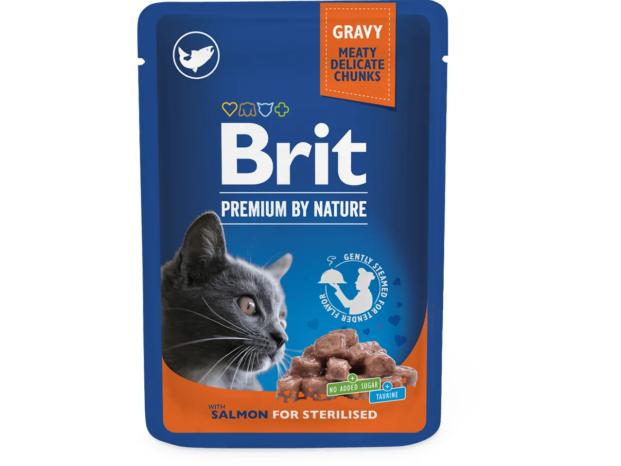 Brit premium cat pouches Salmon for Sterilised 100 g