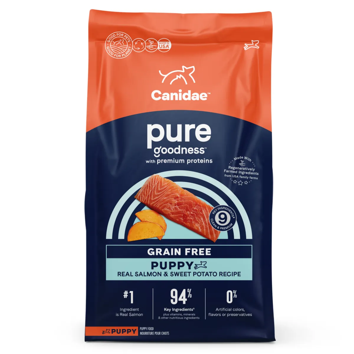 Canidae Pure Grain Free Salmon & Sweet Potato Dry Puppy Dog Food 4lb