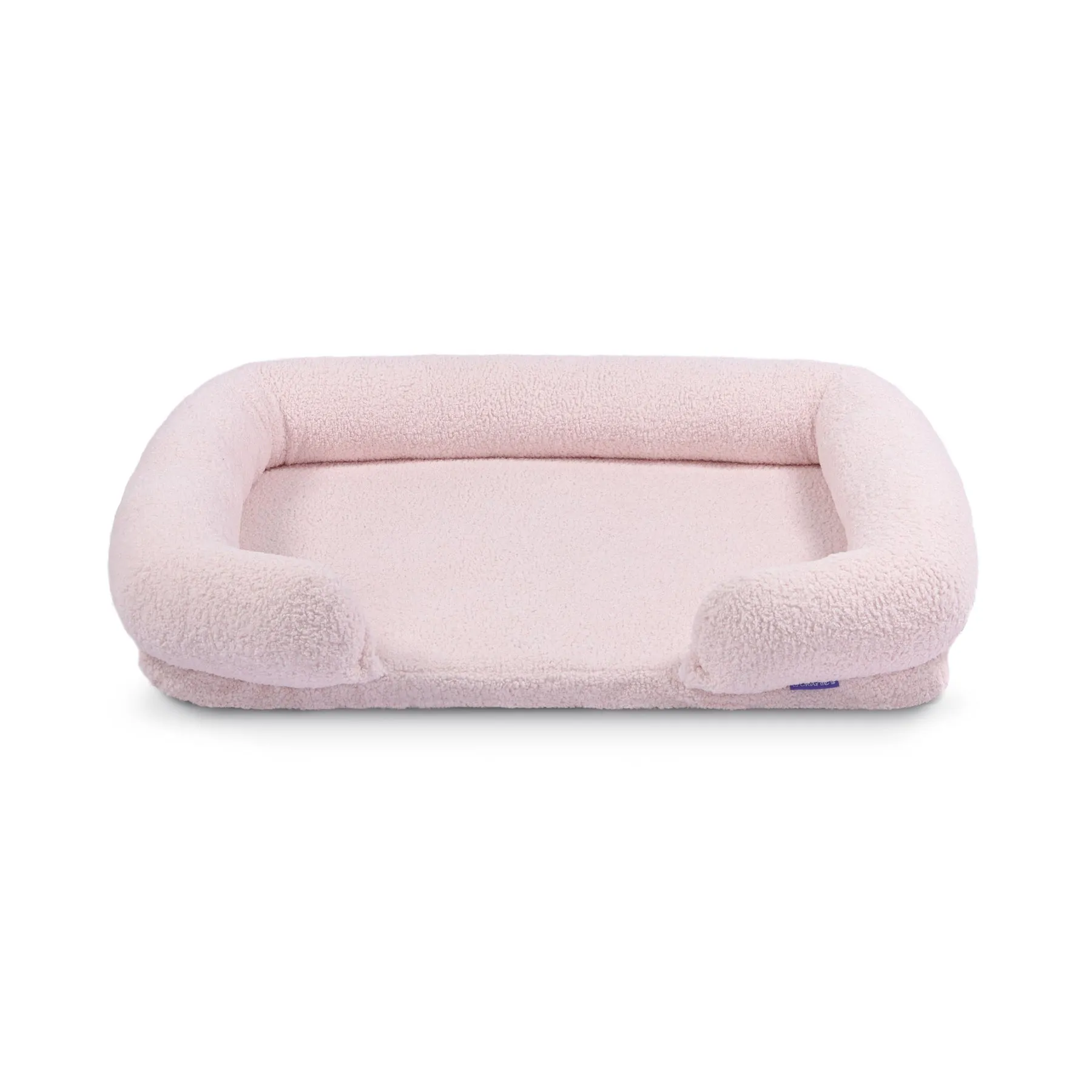 Charlie's Teddy Fleece Orthopedic Memory Foam Sofa Dog Bed with Bolster Pink Small