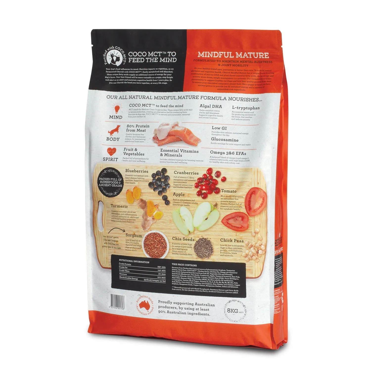 Cherish Small Bites Mindful Mature Adult Dry Dog Food 8kg
