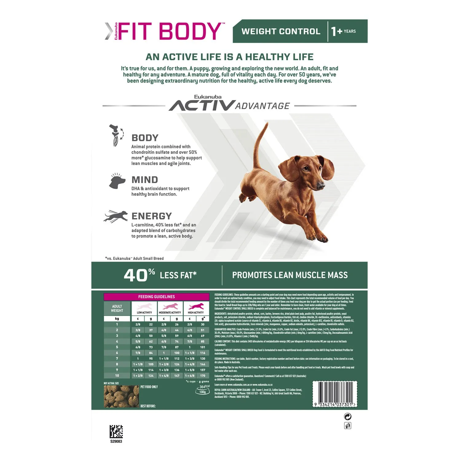 Eukanuba Small Breed Fit Body Dry Dog Food 3kg