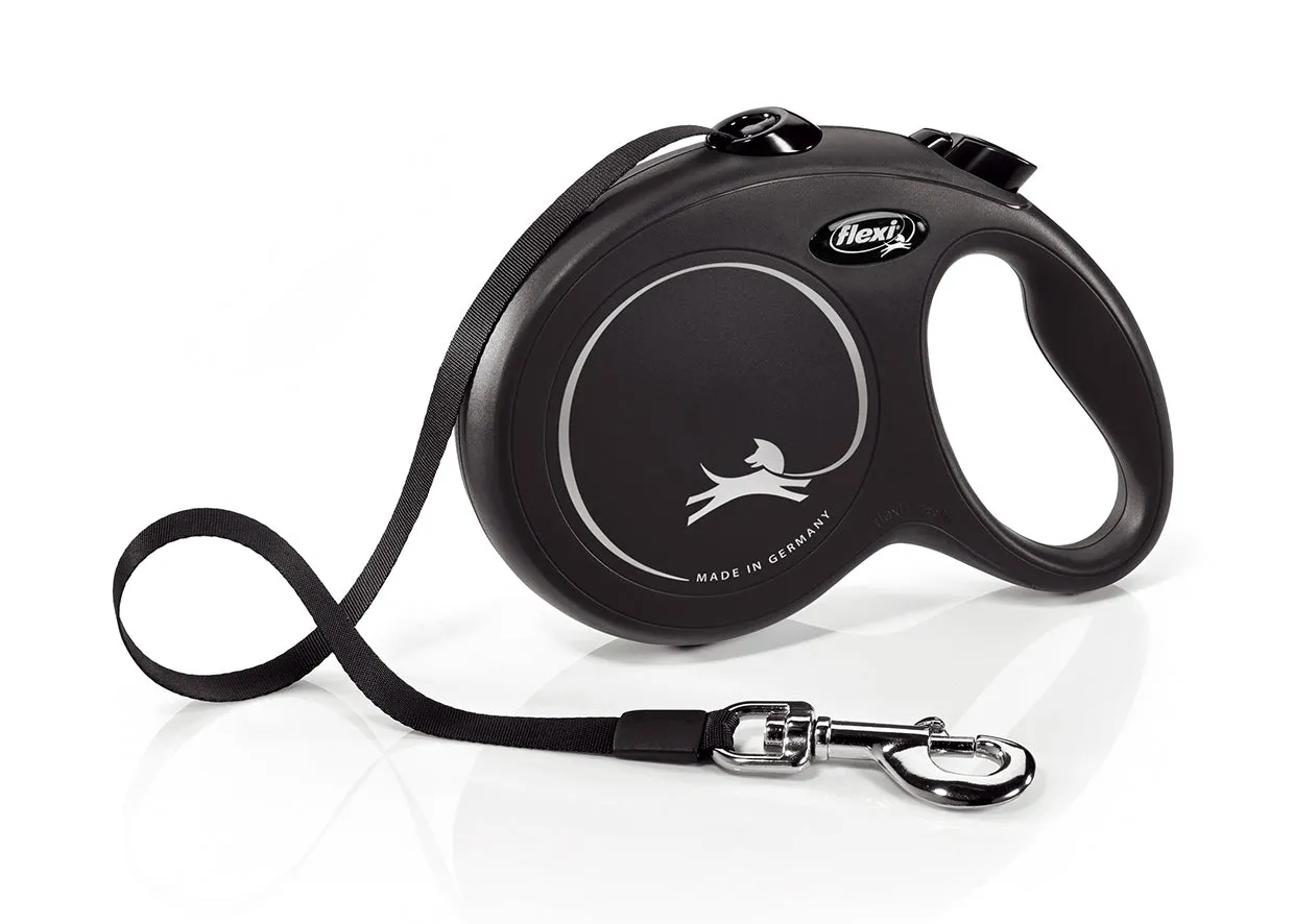Flexi New Classic Tape Retractable Lead Black 5m