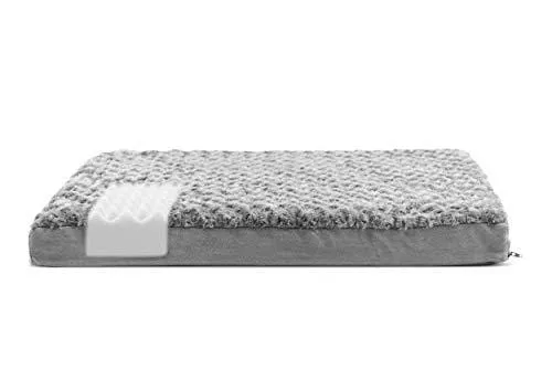 FurHaven Pet Dog Bed | Deluxe Orthopedic Ultra Plush Mattress Pet Bed for Dogs & Cats, Gray, Jumbo