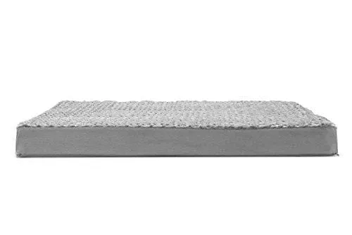 FurHaven Pet Dog Bed | Deluxe Orthopedic Ultra Plush Mattress Pet Bed for Dogs & Cats, Gray, Jumbo