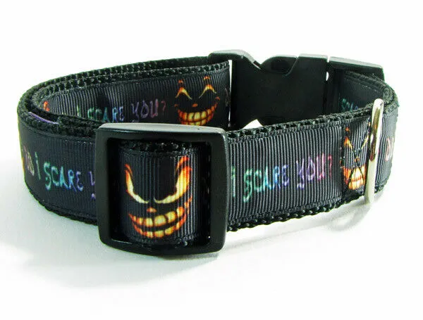 Horror dog collar handmade adjustable buckle collar 1"wide or leash Petcollarshandmade