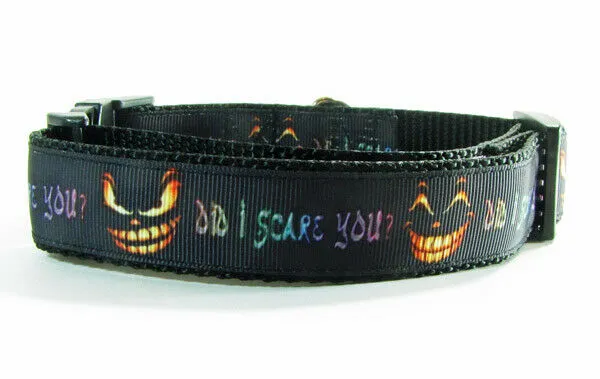 Horror dog collar handmade adjustable buckle collar 1"wide or leash Petcollarshandmade