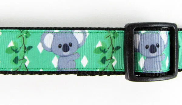 Koala Bear dog collar Handmade adjustable buckle collar 1" wide or leash Petcollarshandmade