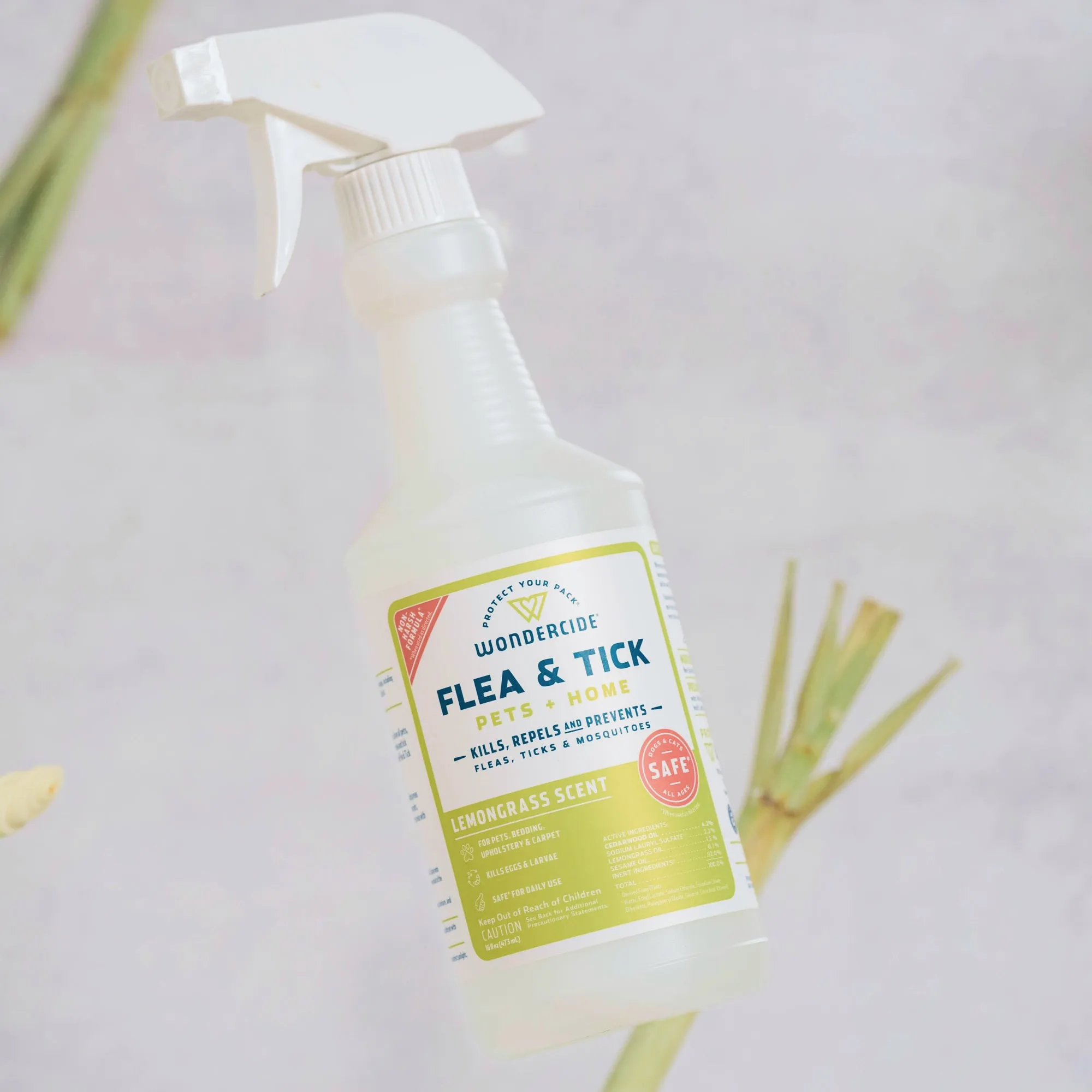Lemongrass Flea & Tick Spray for Pets   Home with Natural Essential Oils