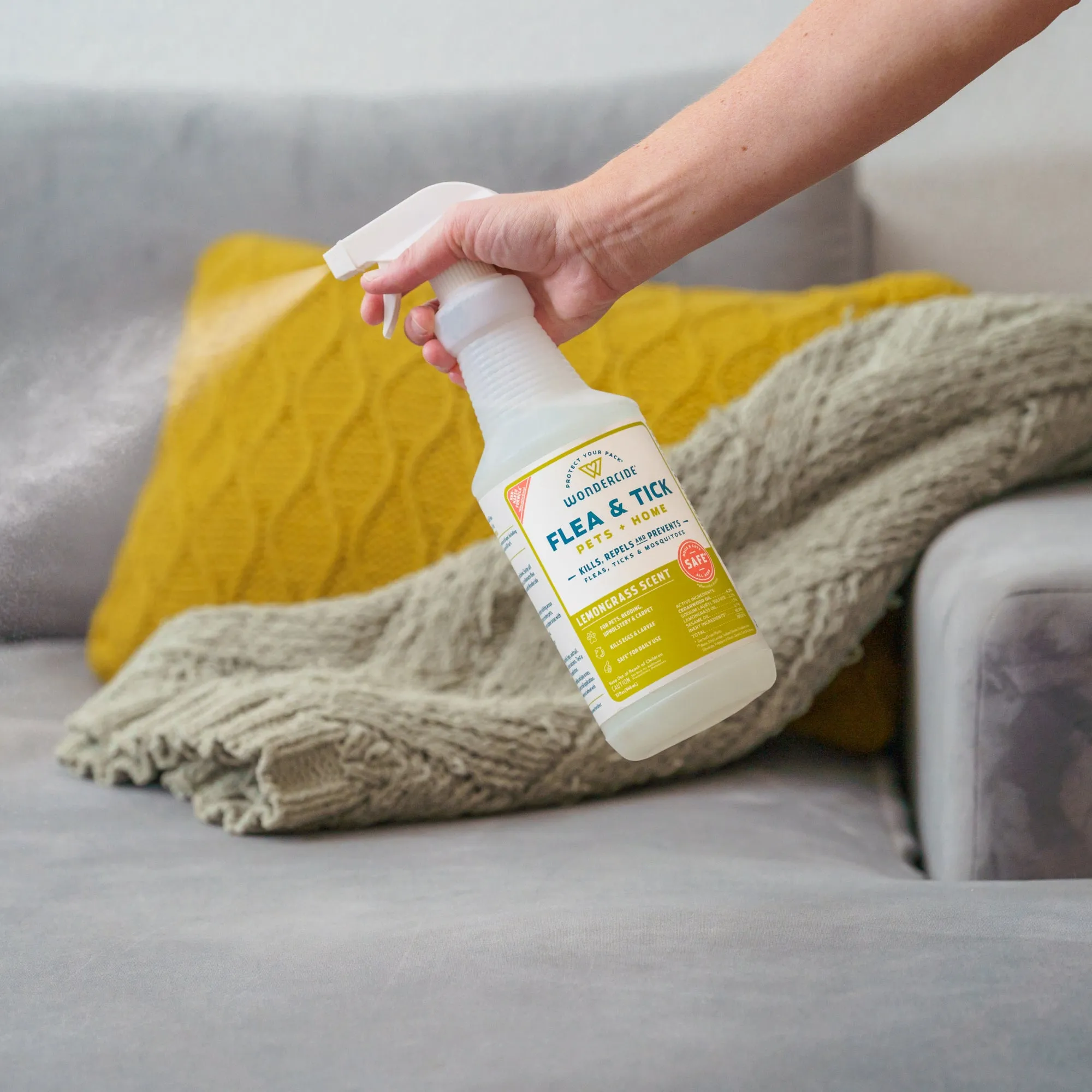 Lemongrass Flea & Tick Spray for Pets   Home with Natural Essential Oils