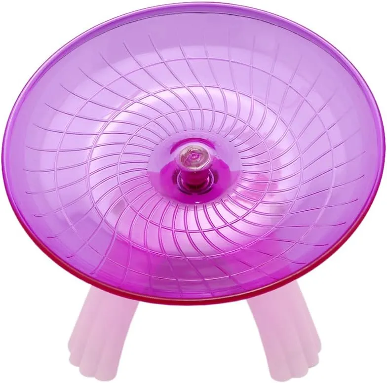 Litewoo Hamster Wheel Flying Saucer Exercise Toys, Silence Quite Spinner, for Gerbil Rat Mouse Mice Dwarf Hamster and Other Small AnimalDark Red