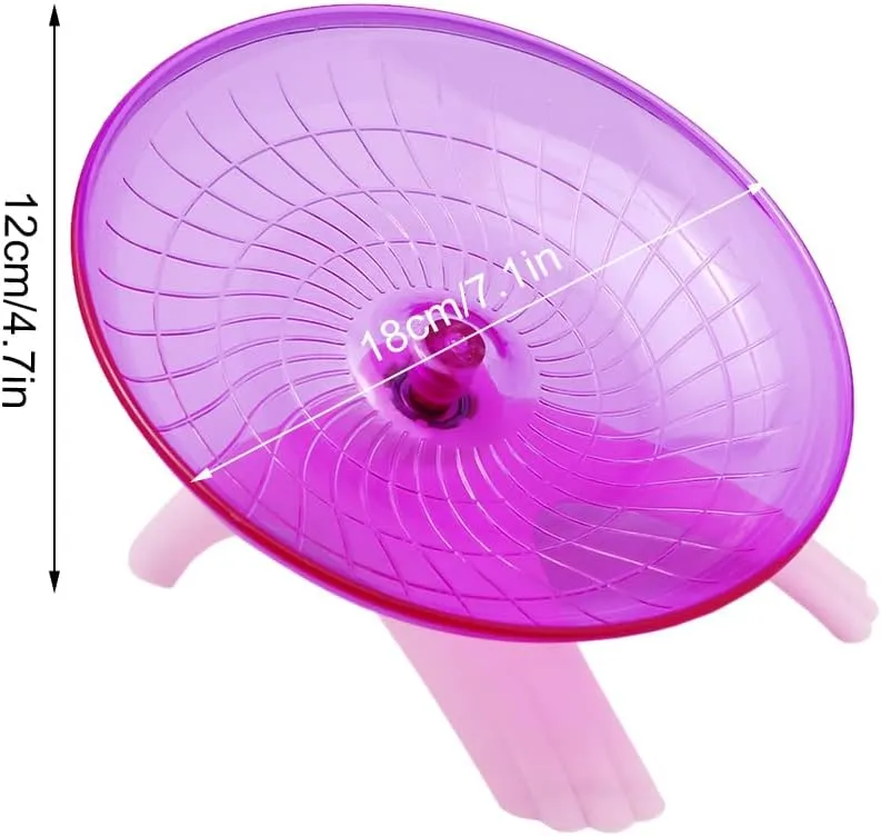 Litewoo Hamster Wheel Flying Saucer Exercise Toys, Silence Quite Spinner, for Gerbil Rat Mouse Mice Dwarf Hamster and Other Small AnimalDark Red