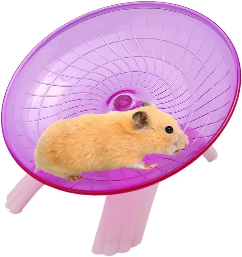 Litewoo Hamster Wheel Flying Saucer Exercise Toys, Silence Quite Spinner, for Gerbil Rat Mouse Mice Dwarf Hamster and Other Small AnimalDark Red