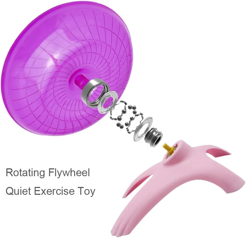 Litewoo Hamster Wheel Flying Saucer Exercise Toys, Silence Quite Spinner, for Gerbil Rat Mouse Mice Dwarf Hamster and Other Small AnimalDark Red