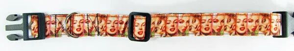 Marilyn dog collar handmade adjustable buckle collar 1" wide or leash Petcollarshandmade