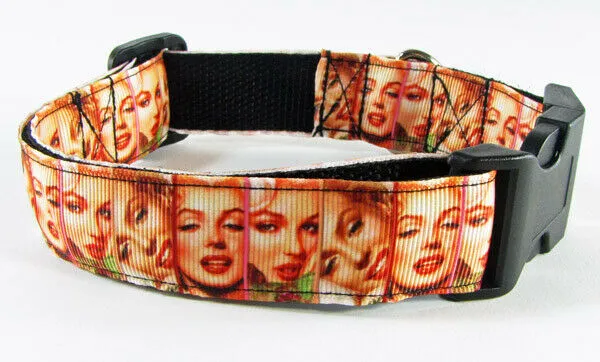 Marilyn dog collar handmade adjustable buckle collar 1" wide or leash Petcollarshandmade