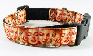Marilyn dog collar handmade adjustable buckle collar 1" wide or leash Petcollarshandmade