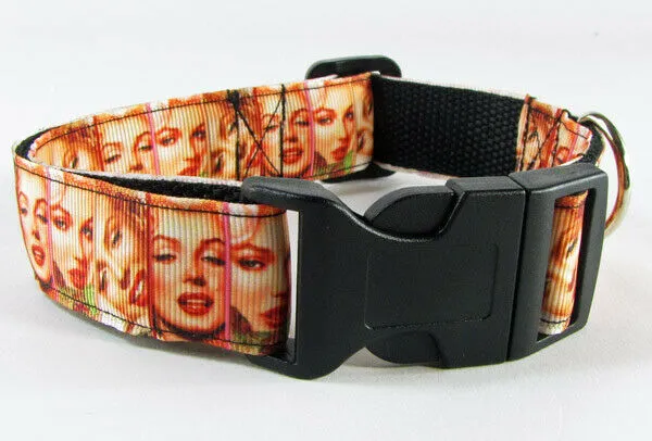 Marilyn dog collar handmade adjustable buckle collar 1" wide or leash Petcollarshandmade