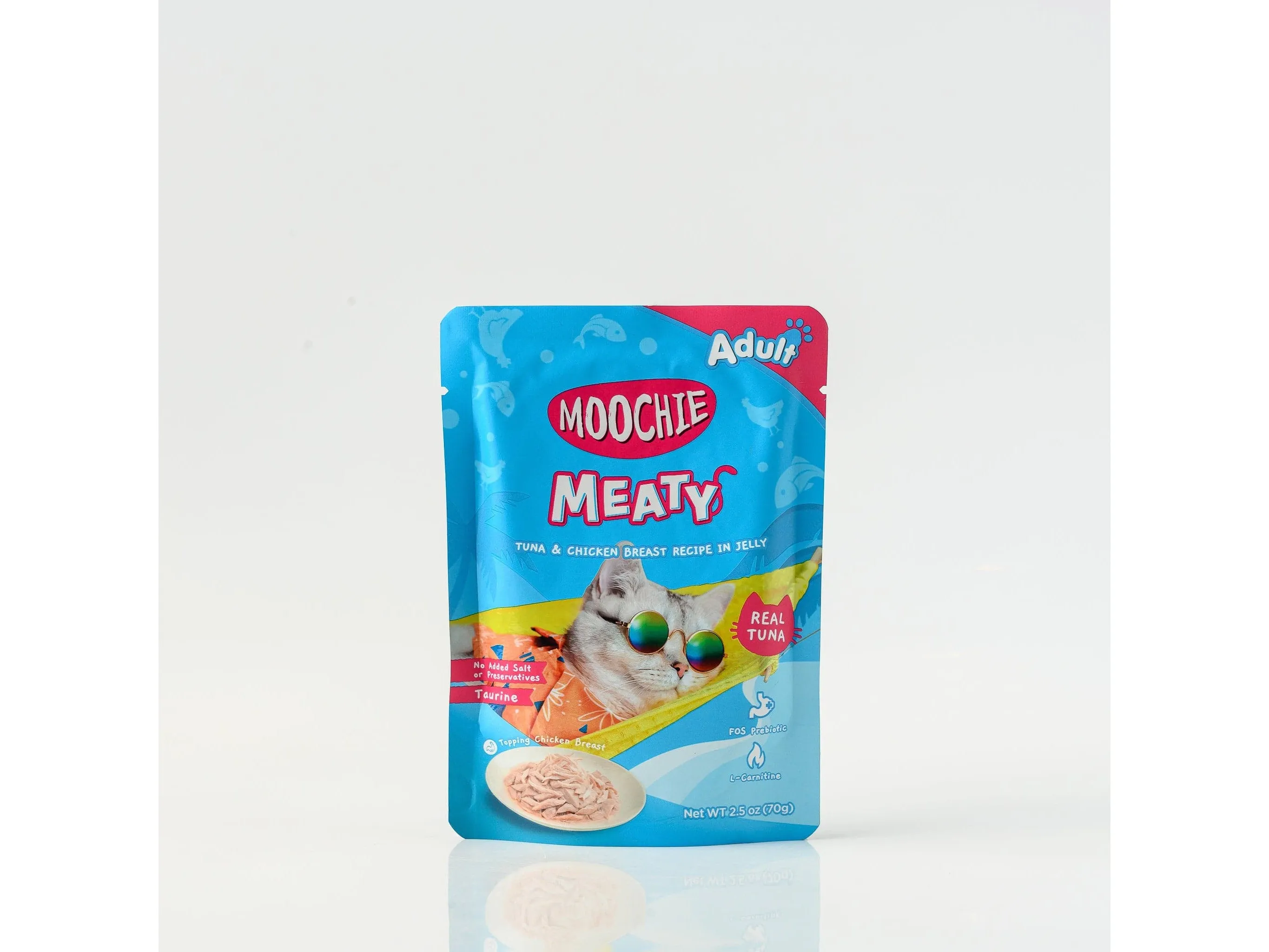 Moochie Meaty Tuna & Chicken Breast Recipe In Jelly  70G  Pouch