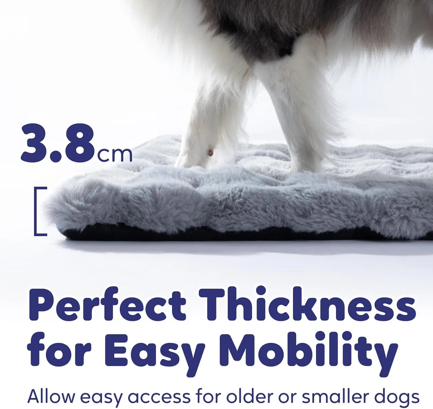 Mora Pets Dog Crate Pad Fluffy Plush Dog Bed Mat Blanket for Medium Dogs Washable Crate Mat for Cages Kennel Pad Soft Flat Pet Cat Cushion Faux Fur Anti Slip Grey 30 x 19''