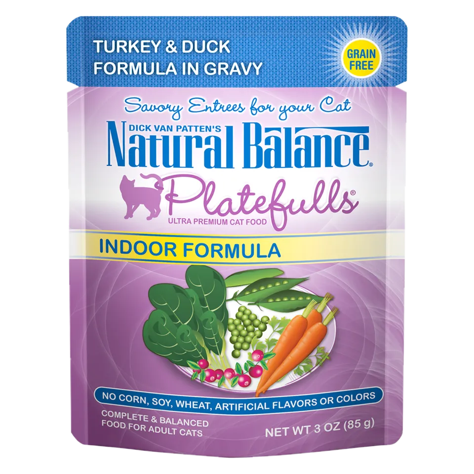 Natural Balance Platefulls Indoor Turkey & Duck Formula in Gravy Wet Cat Food