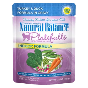 Natural Balance Platefulls Indoor Turkey & Duck Formula in Gravy Wet Cat Food