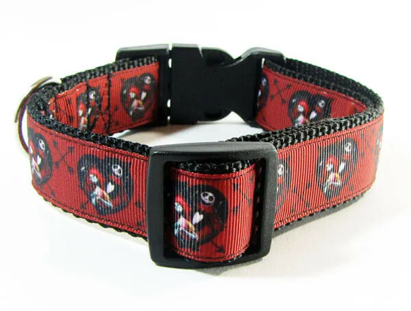 Nightmare Before Christmas dog collar handmade adjustable buckle collar 1" wide Petcollarshandmade