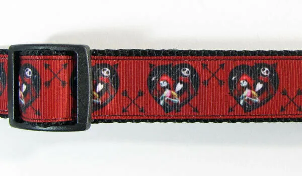 Nightmare Before Christmas dog collar handmade adjustable buckle collar 1" wide Petcollarshandmade