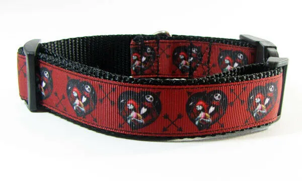 Nightmare Before Christmas dog collar handmade adjustable buckle collar 1" wide Petcollarshandmade