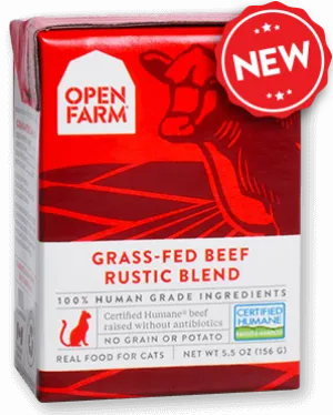 Open Farm Grass-Fed Beef for Cats 12 x 5.5 oz Tetra Packs