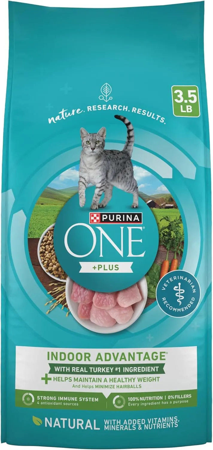 Purina ONE Natural, Low Fat, Weight Control, Indoor Dry Cat Food,  Plus Indoor Advantage - 3.5 lb. Bag
